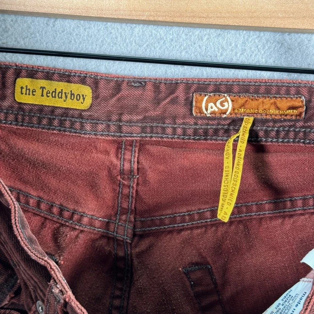 Adriano Goldschmied The‎ Teddy Boy Jeans Womens 28 Red Dark Wash Straight Denim